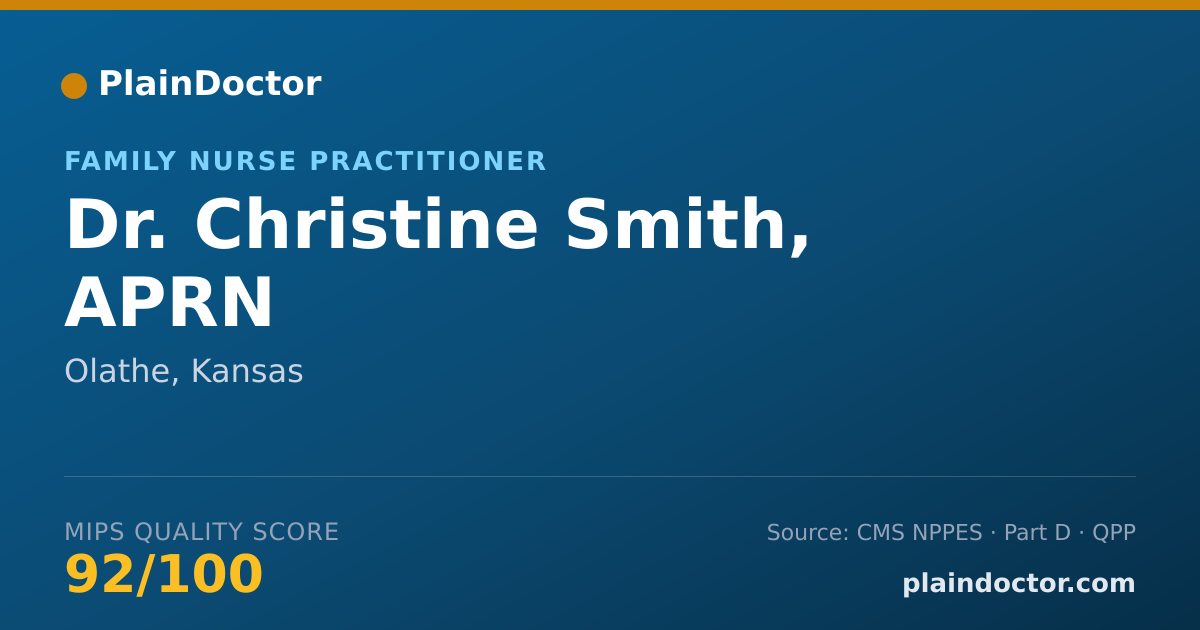 Shareable card for Christine Smith, APRN - Family Nurse Practitioner, Olathe, KS