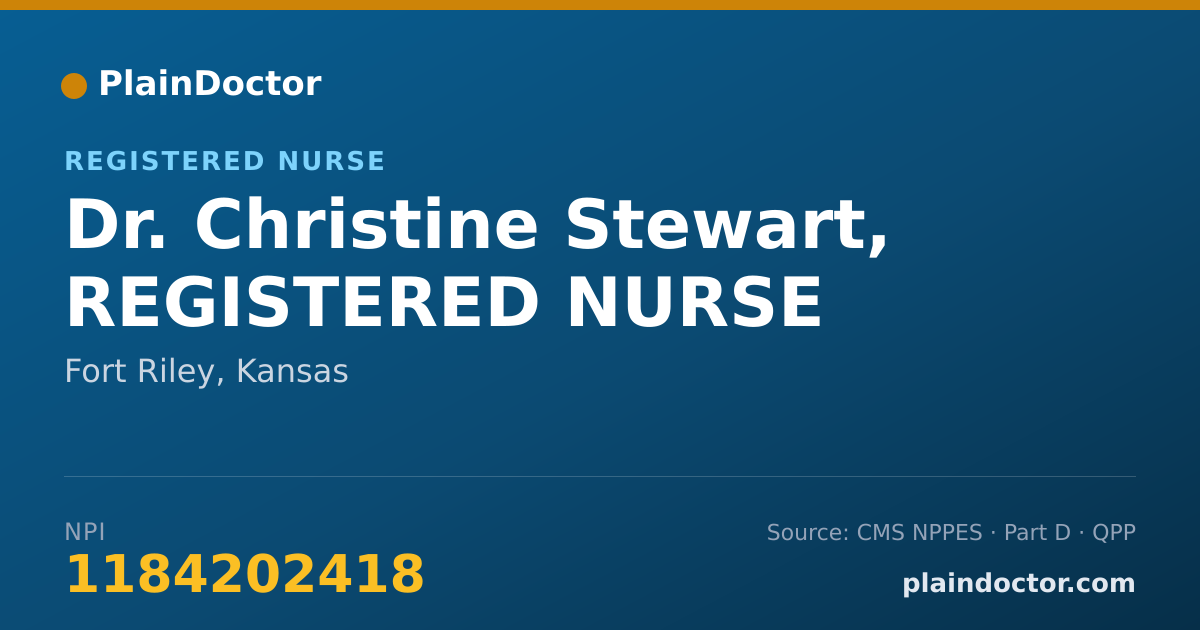 Shareable card for Christine Stewart, REGISTERED NURSE - Registered Nurse, Fort Riley, KS