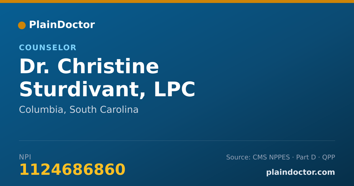 Shareable card for Christine Sturdivant, LPC - Counselor, Columbia, SC