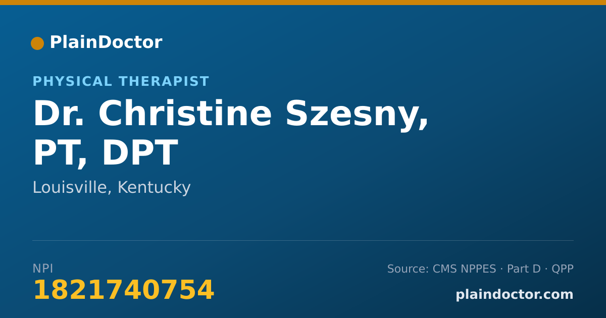 Shareable card for Christine Szesny, PT, DPT - Physical Therapist, Louisville, KY