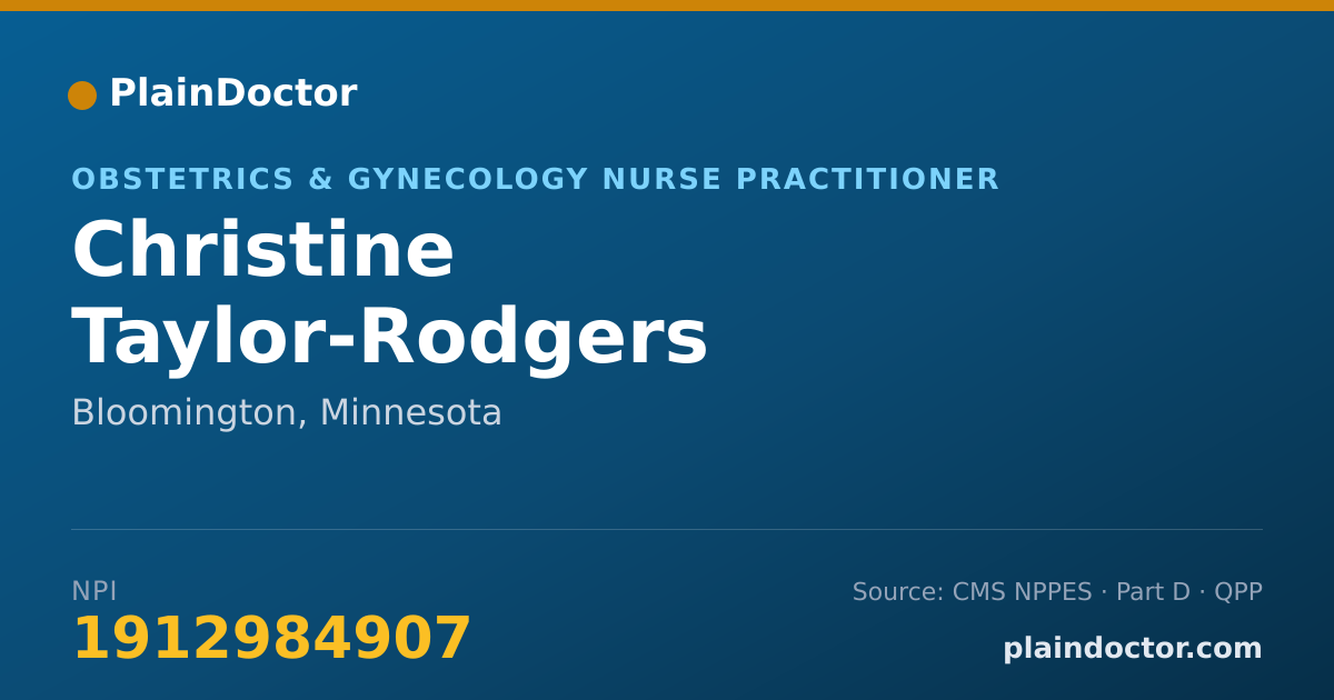 Shareable card for Christine Taylor-Rodgers - Obstetrics & Gynecology Nurse Practitioner, Bloomington, MN