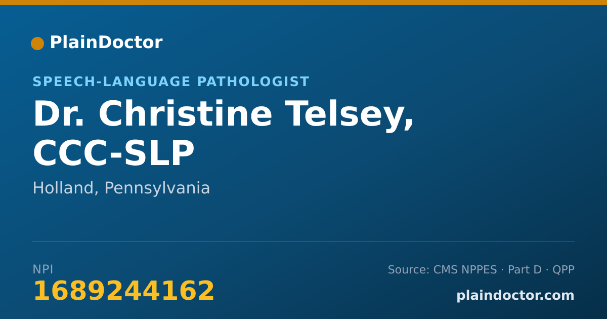 Shareable card for Christine Telsey, CCC-SLP - Speech-Language Pathologist, Holland, PA