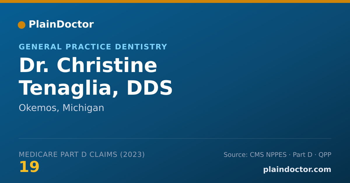 Shareable card for Christine Tenaglia, DDS - General Practice Dentistry, Okemos, MI