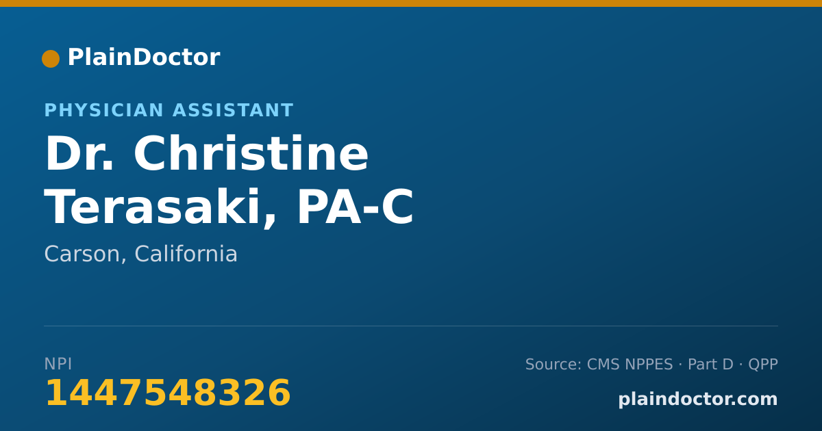 Shareable card for Christine Terasaki, PA-C - Physician Assistant, Carson, CA
