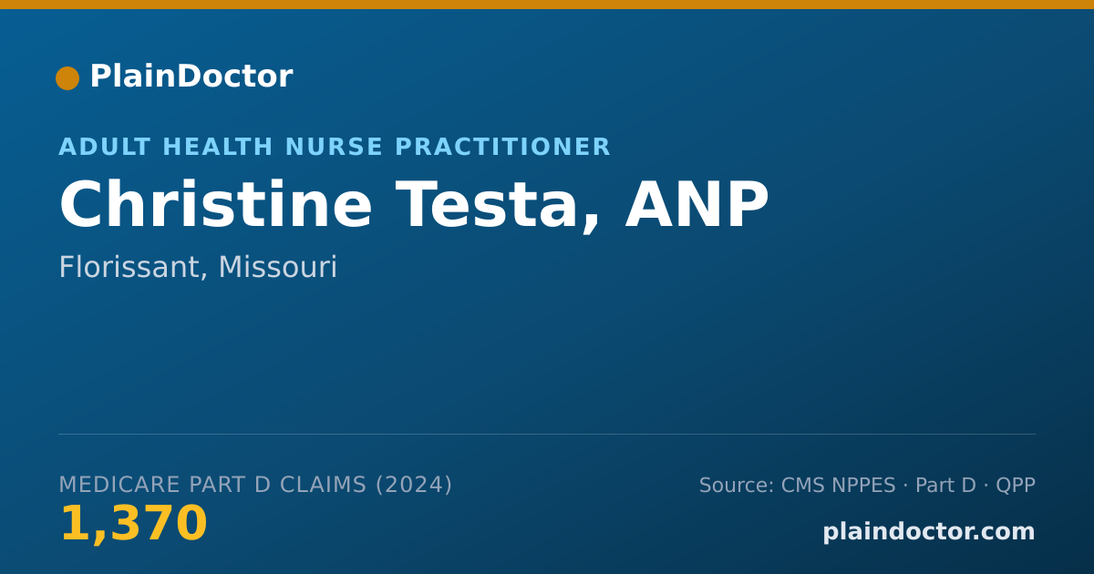 Shareable card for Christine Testa, ANP - Adult Health Nurse Practitioner, Florissant, MO