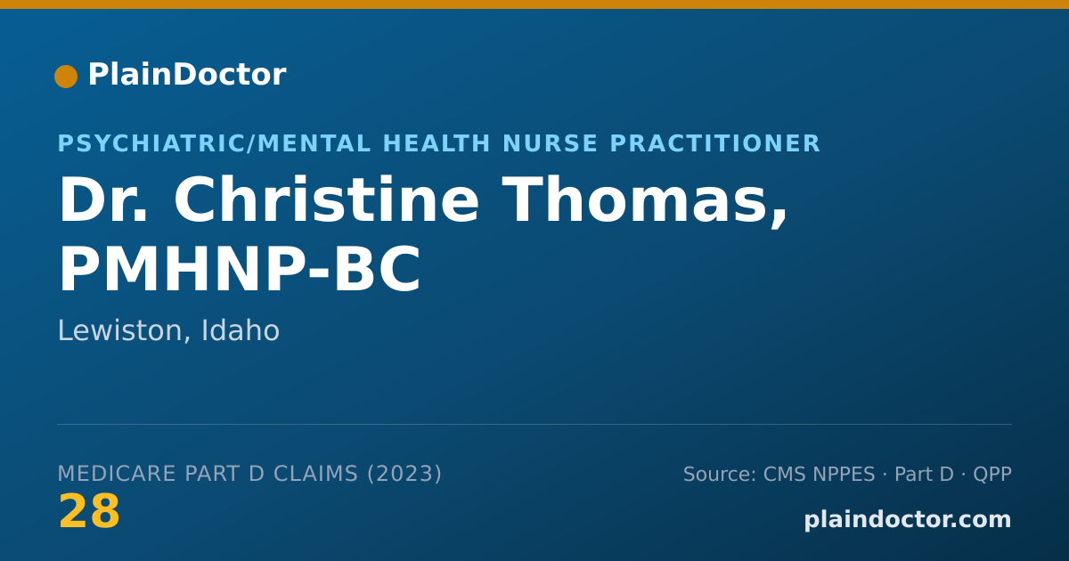 Shareable card for Christine Thomas, PMHNP-BC - Psychiatric/Mental Health Nurse Practitioner, Lewiston, ID