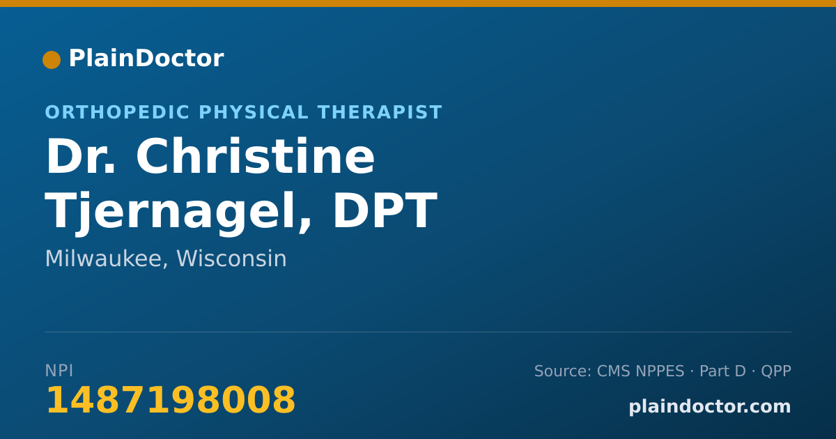Shareable card for Christine Tjernagel, DPT - Orthopedic Physical Therapist, Milwaukee, WI