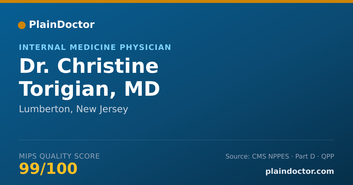 Shareable card for Christine Torigian, MD - Internal Medicine Physician, Lumberton, NJ