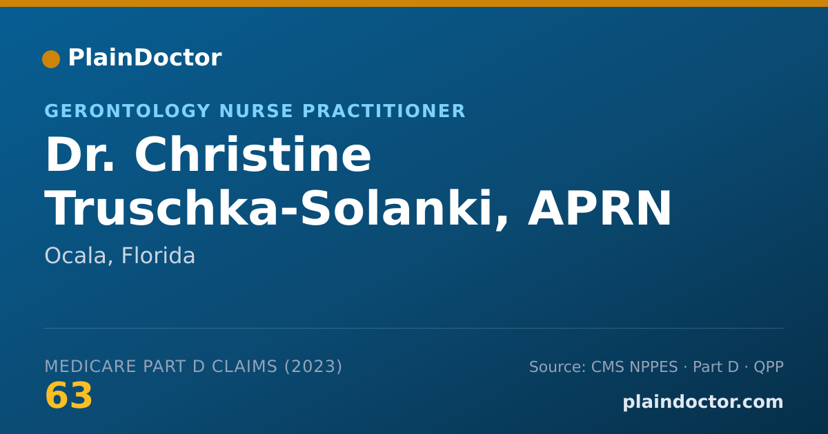 Shareable card for Christine Truschka-Solanki, APRN - Gerontology Nurse Practitioner, Ocala, FL