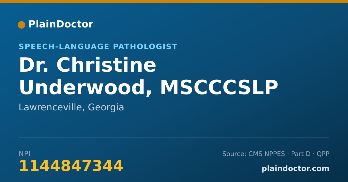 Shareable card for Christine Underwood, MSCCCSLP - Speech-Language Pathologist, Lawrenceville, GA