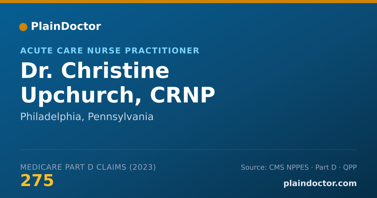 Shareable card for Christine Upchurch, CRNP - Acute Care Nurse Practitioner, Philadelphia, PA