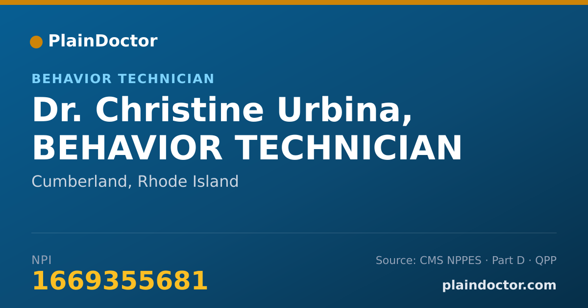 Shareable card for Christine Urbina, BEHAVIOR TECHNICIAN - Behavior Technician, Cumberland, RI