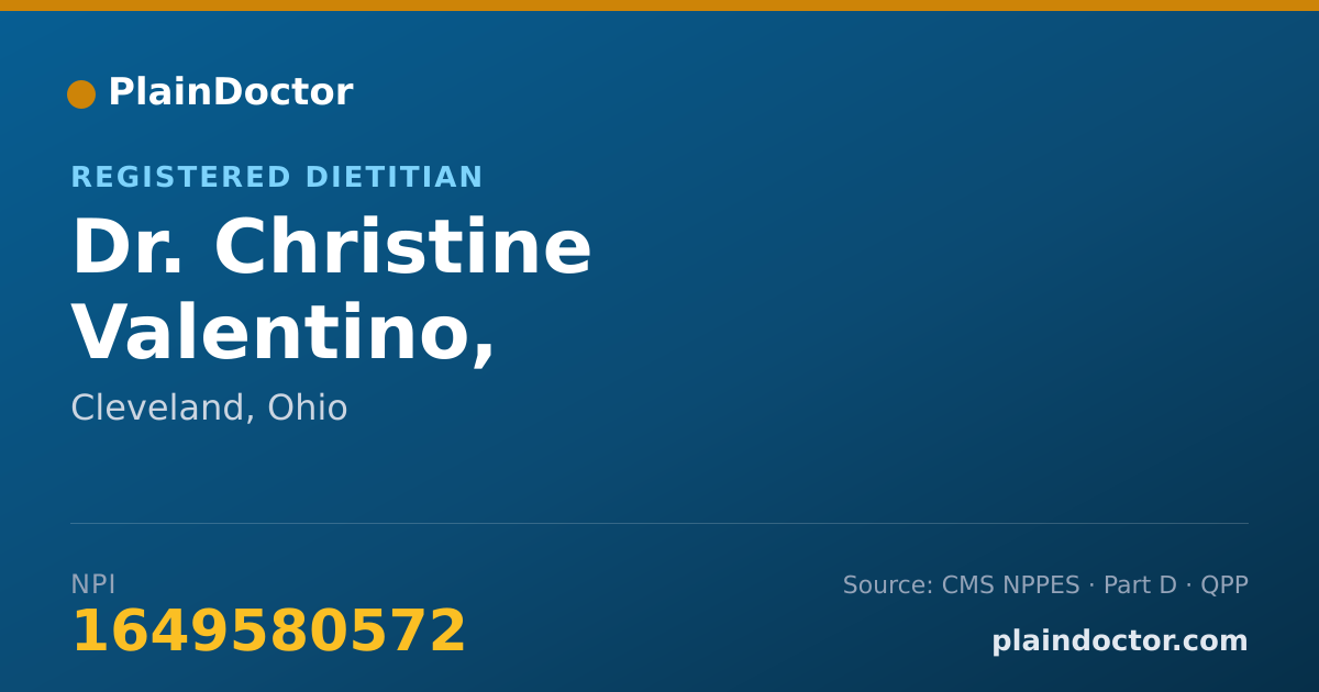 Shareable card for Christine Valentino, M.S.,R.D.,L.D. - Registered Dietitian, Cleveland, OH