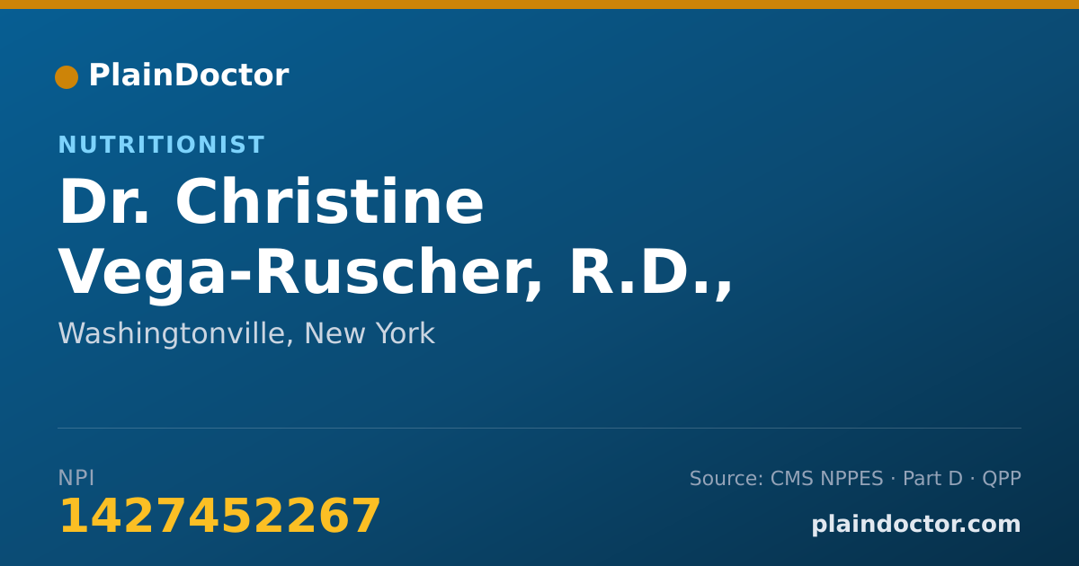 Shareable card for Christine Vega-Ruscher, R.D., CDN - Nutritionist, Washingtonville, NY