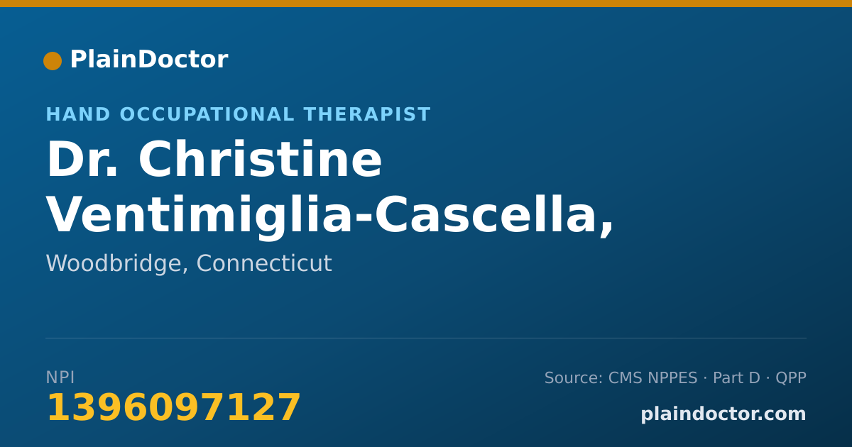 Shareable card for Christine Ventimiglia-Cascella, MSOTRL - Hand Occupational Therapist, Woodbridge, CT