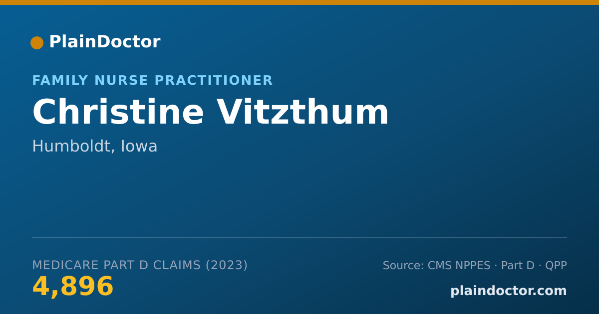 Shareable card for Christine Vitzthum - Family Nurse Practitioner, Humboldt, IA