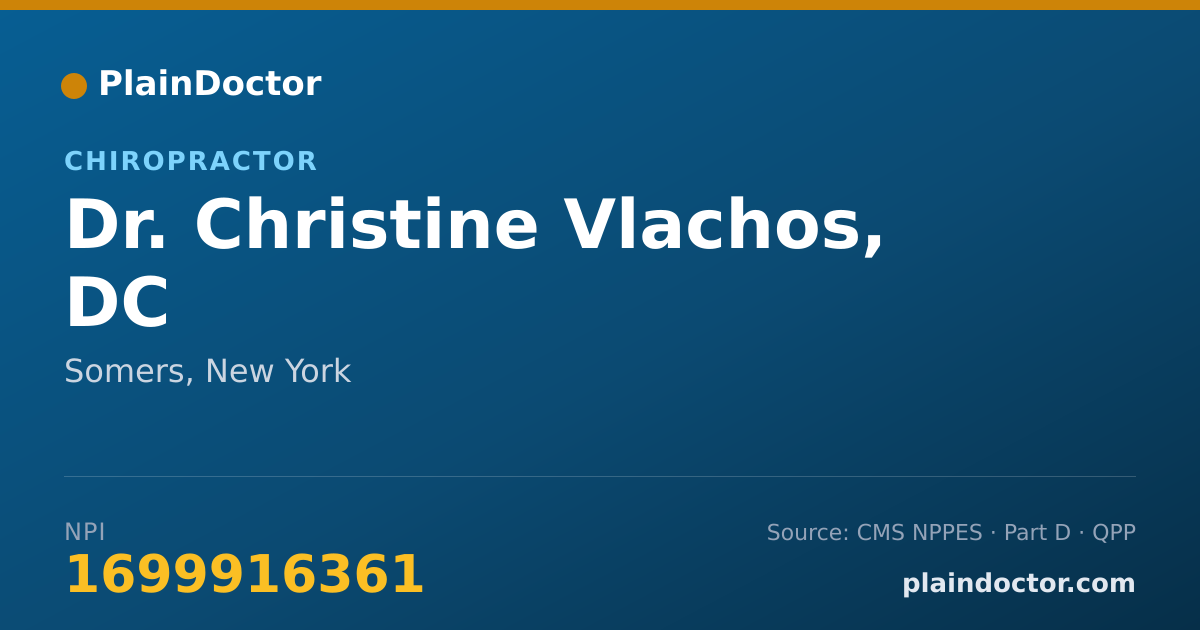 Shareable card for Christine Vlachos, DC - Chiropractor, Somers, NY