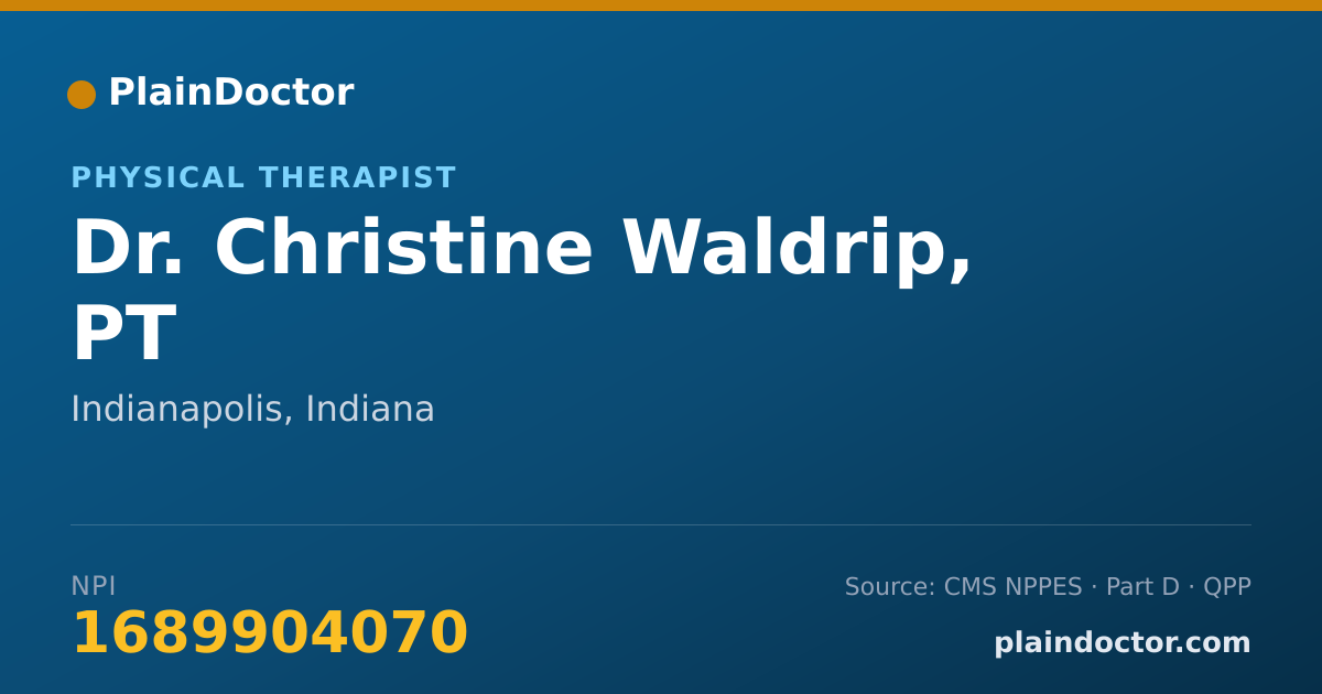 Shareable card for Christine Waldrip, PT - Physical Therapist, Indianapolis, IN