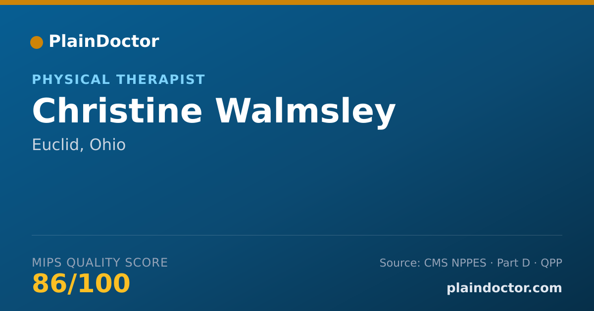 Shareable card for Christine Walmsley - Physical Therapist, Euclid, OH