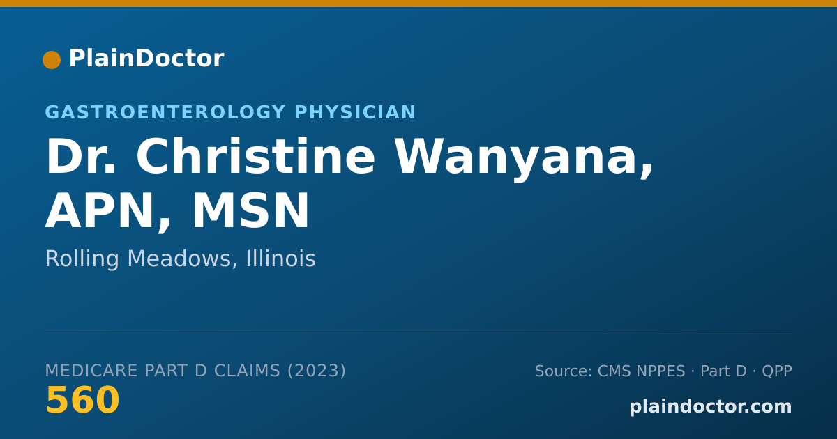 Shareable card for Christine Wanyana, APN, MSN - Gastroenterology Physician, Rolling Meadows, IL