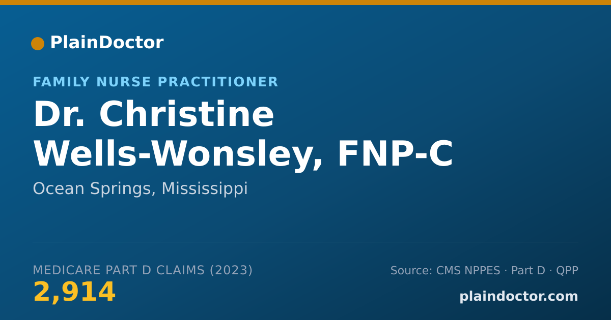 Shareable card for Christine Wells-Wonsley, FNP-C - Family Nurse Practitioner, Ocean Springs, MS