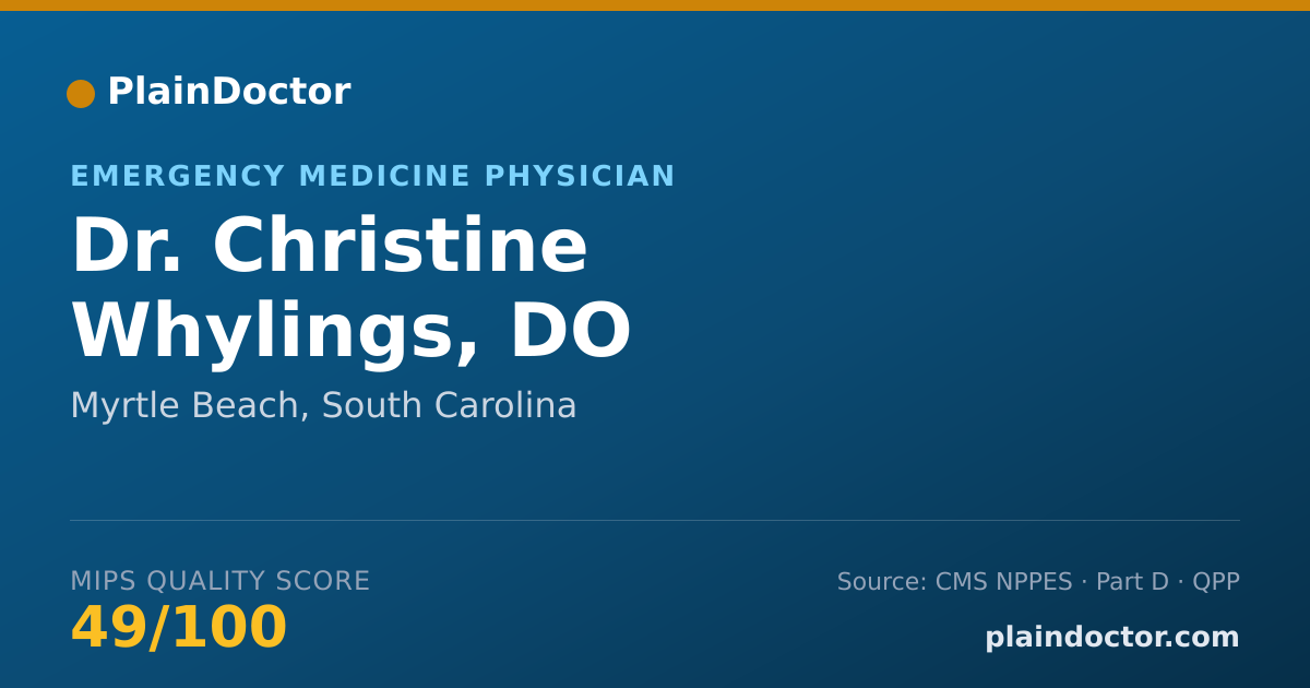 Shareable card for Christine Whylings, DO - Emergency Medicine Physician, Myrtle Beach, SC