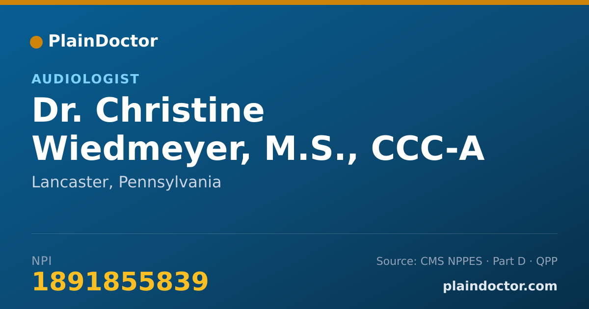 Shareable card for Christine Wiedmeyer, M.S., CCC-A - Audiologist, Lancaster, PA