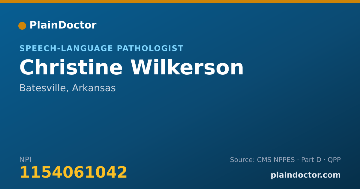 Shareable card for Christine Wilkerson - Speech-Language Pathologist, Batesville, AR