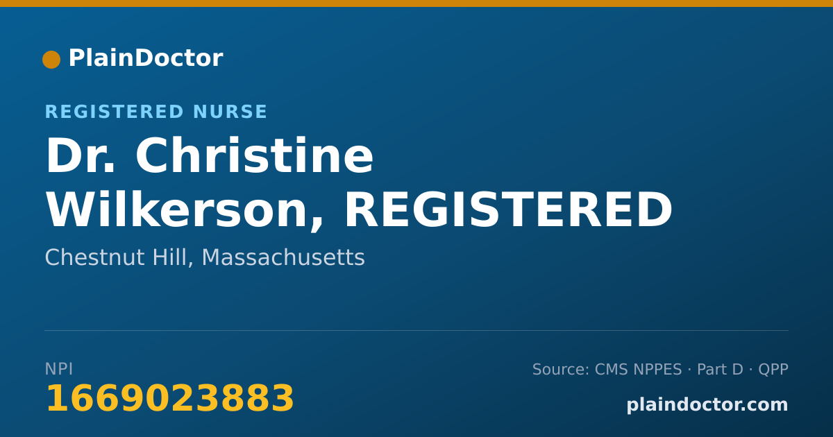 Shareable card for Christine Wilkerson, REGISTERED NURSE - Registered Nurse, Chestnut Hill, MA
