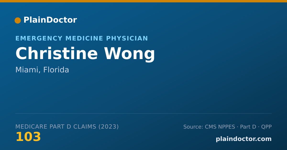 Shareable card for Christine Wong - Emergency Medicine Physician, Miami, FL