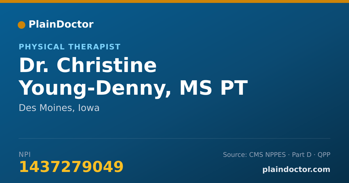 Shareable card for Christine Young-Denny, MS PT - Physical Therapist, Des Moines, IA