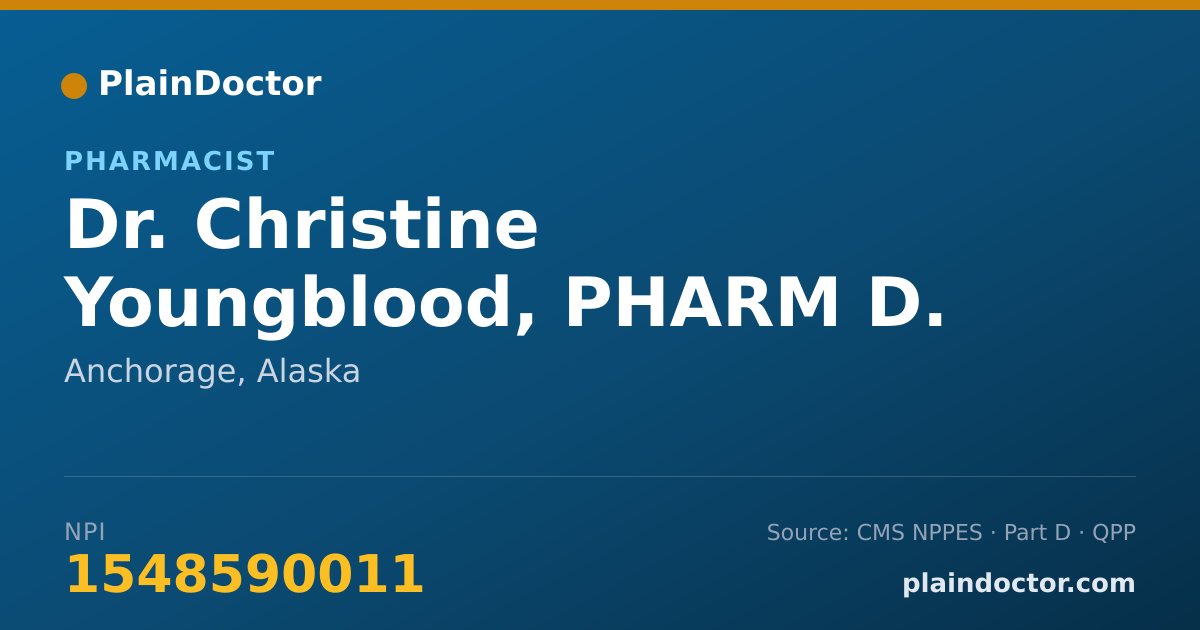 Shareable card for Christine Youngblood, PHARM D. - Pharmacist, Anchorage, AK