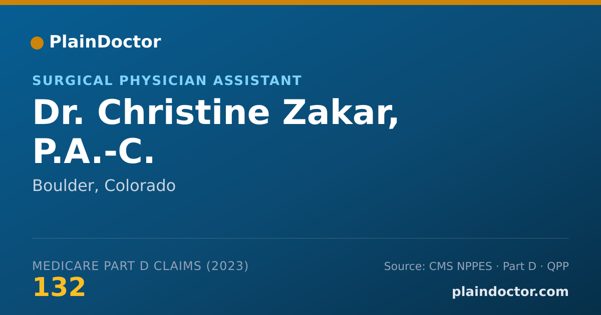 Shareable card for Christine Zakar, P.A.-C. - Surgical Physician Assistant, Boulder, CO