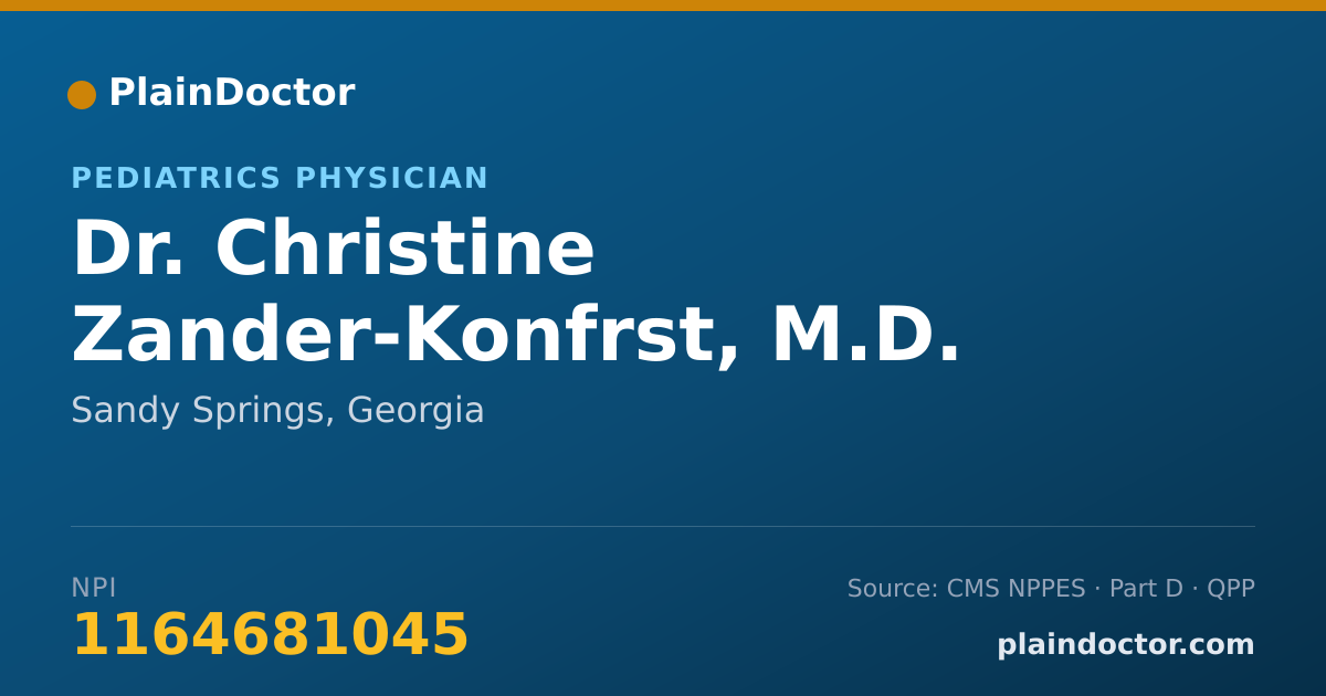 Shareable card for Christine Zander-Konfrst, M.D. - Pediatrics Physician, Sandy Springs, GA