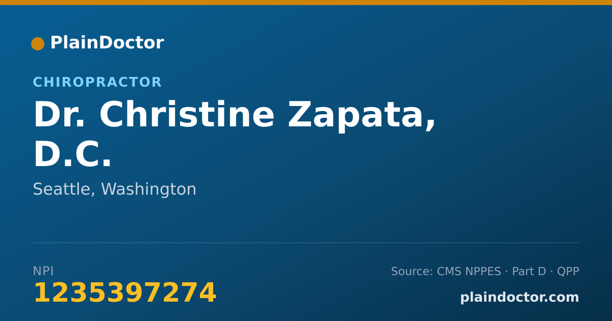 Shareable card for Christine Zapata, D.C. - Chiropractor, Seattle, WA