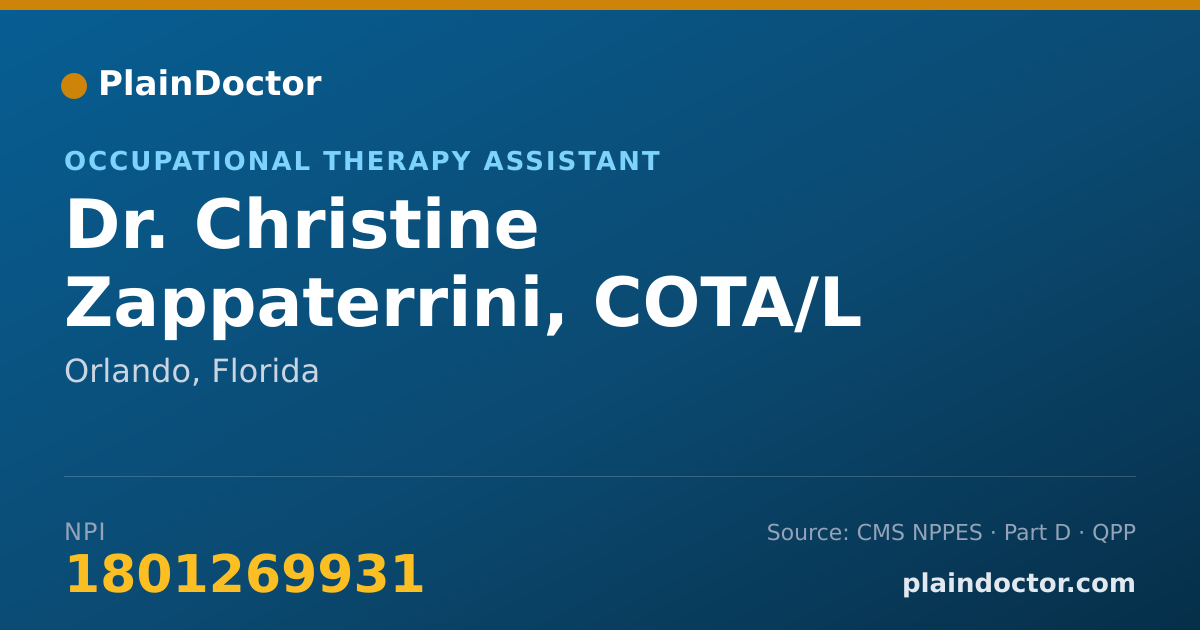 Shareable card for Christine Zappaterrini, COTA/L - Occupational Therapy Assistant, Orlando, FL