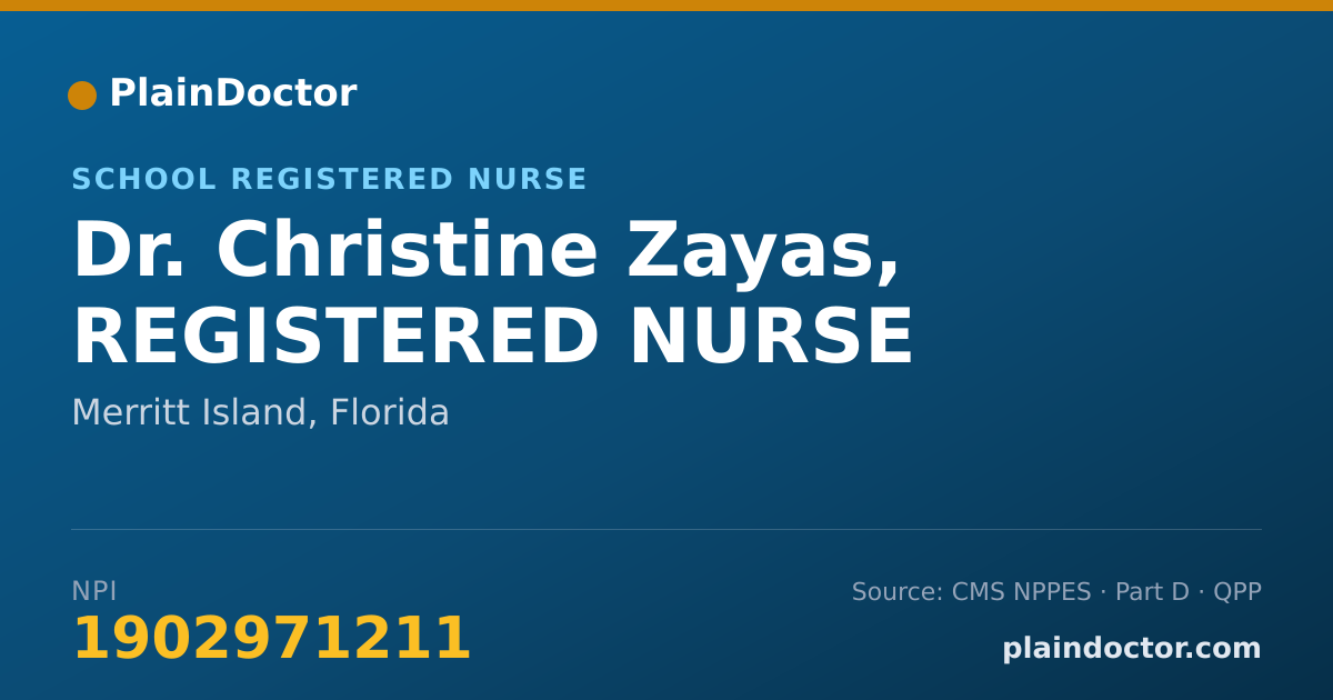 Shareable card for Christine Zayas, REGISTERED NURSE - School Registered Nurse, Merritt Island, FL