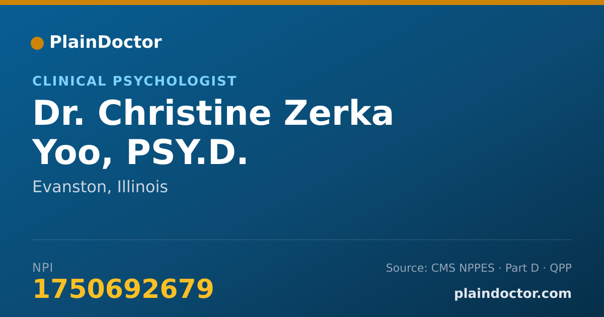 Shareable card for Christine Zerka Yoo, PSY.D. - Clinical Psychologist, Evanston, IL