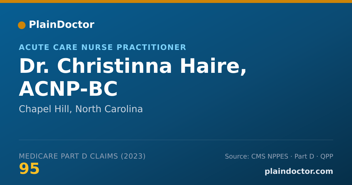 Shareable card for Christinna Haire, ACNP-BC - Acute Care Nurse Practitioner, Chapel Hill, NC