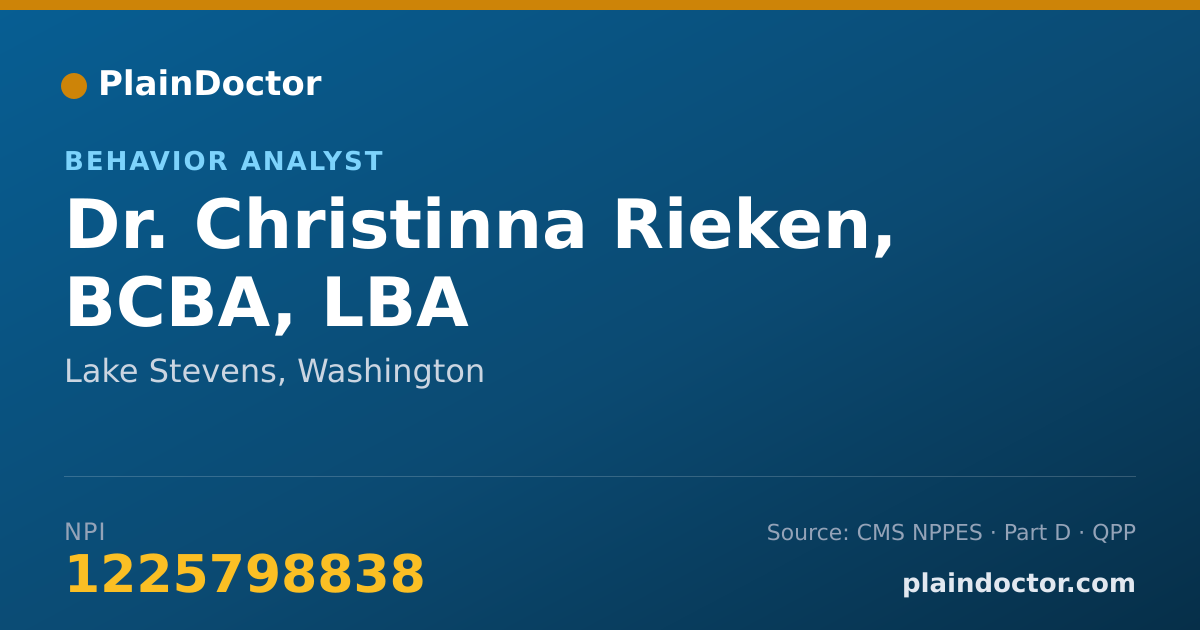 Shareable card for Christinna Rieken, BCBA, LBA - Behavior Analyst, Lake Stevens, WA