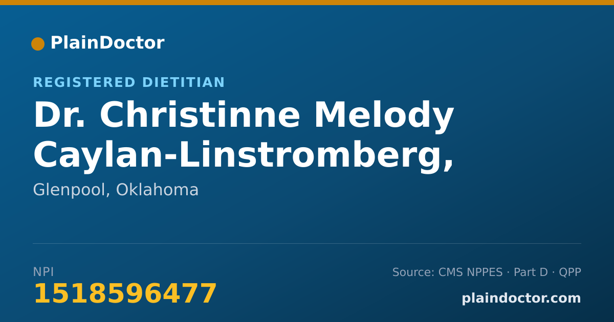 Shareable card for Christinne Melody Caylan-Linstromberg, RD - Registered Dietitian, Glenpool, OK