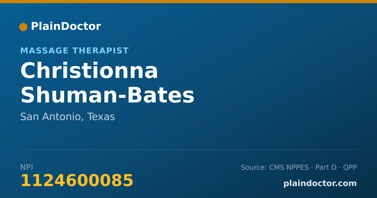 Shareable card for Christionna Shuman-Bates - Massage Therapist, San Antonio, TX