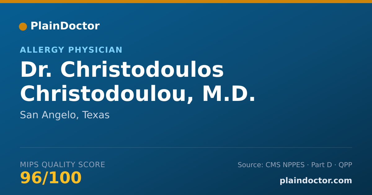 Shareable card for Christodoulos Christodoulou, M.D. - Allergy Physician, San Angelo, TX