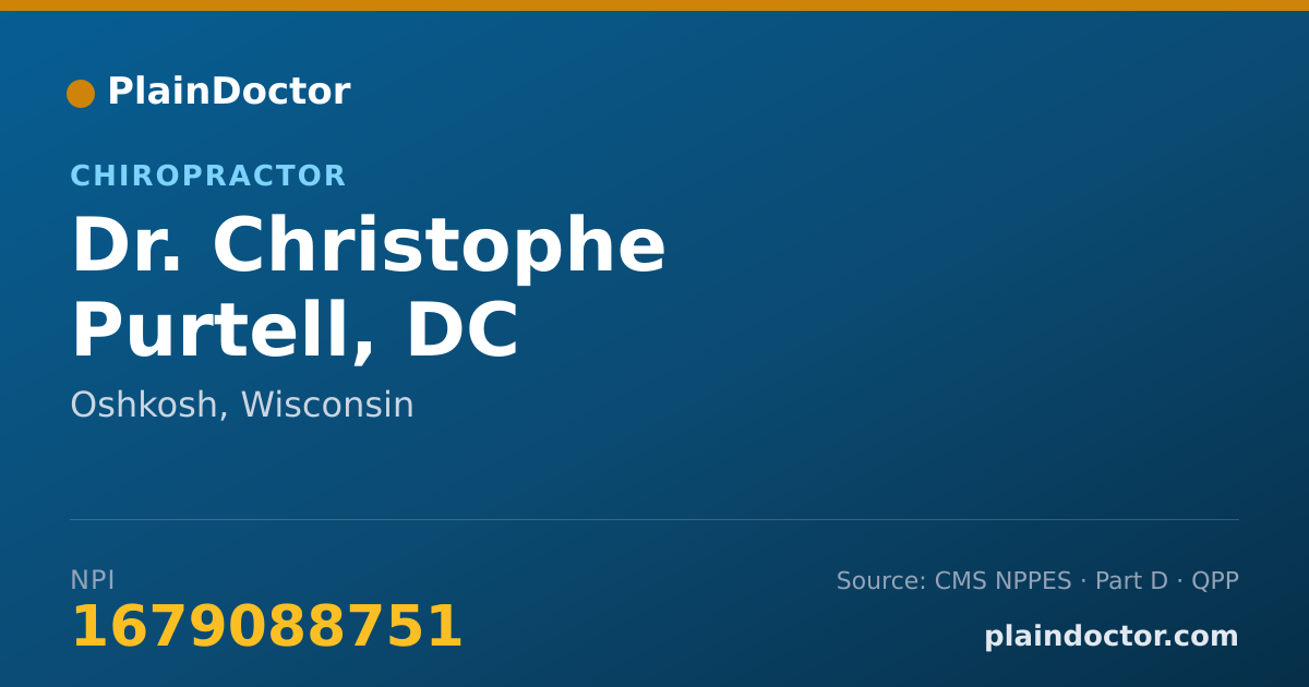Shareable card for Christophe Purtell, DC - Chiropractor, Oshkosh, WI