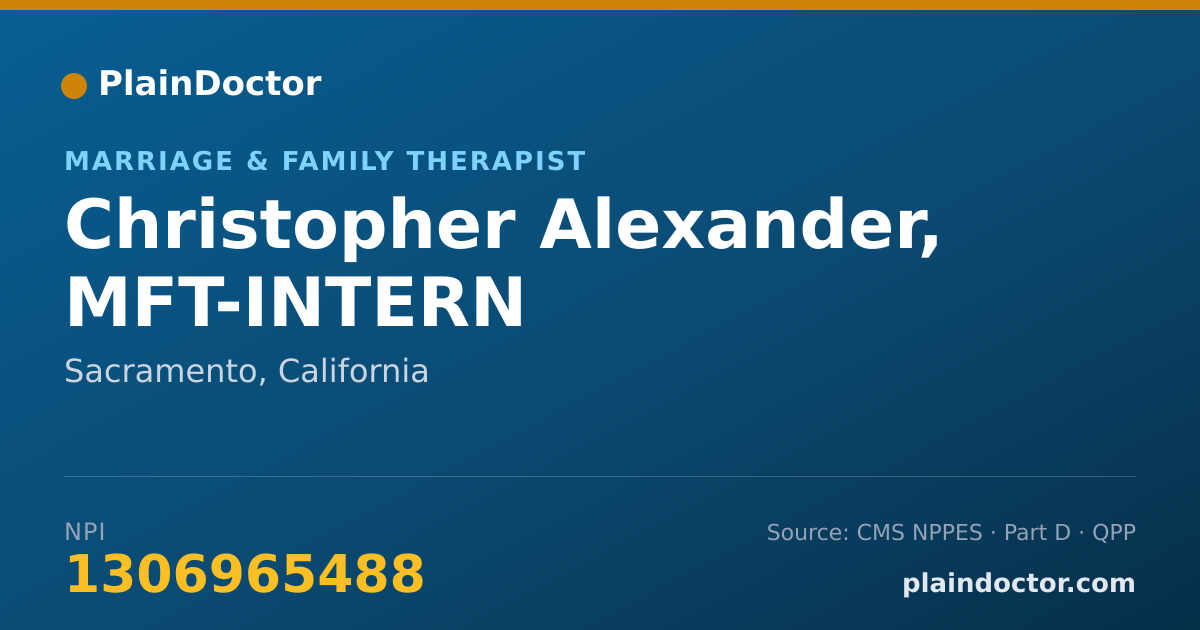 Shareable card for Christopher Alexander, MFT-INTERN - Marriage & Family Therapist, Sacramento, CA