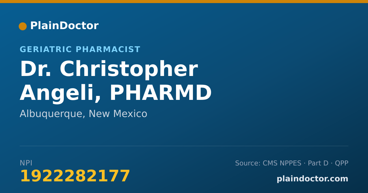 Shareable card for Christopher Angeli, PHARMD - Geriatric Pharmacist, Albuquerque, NM