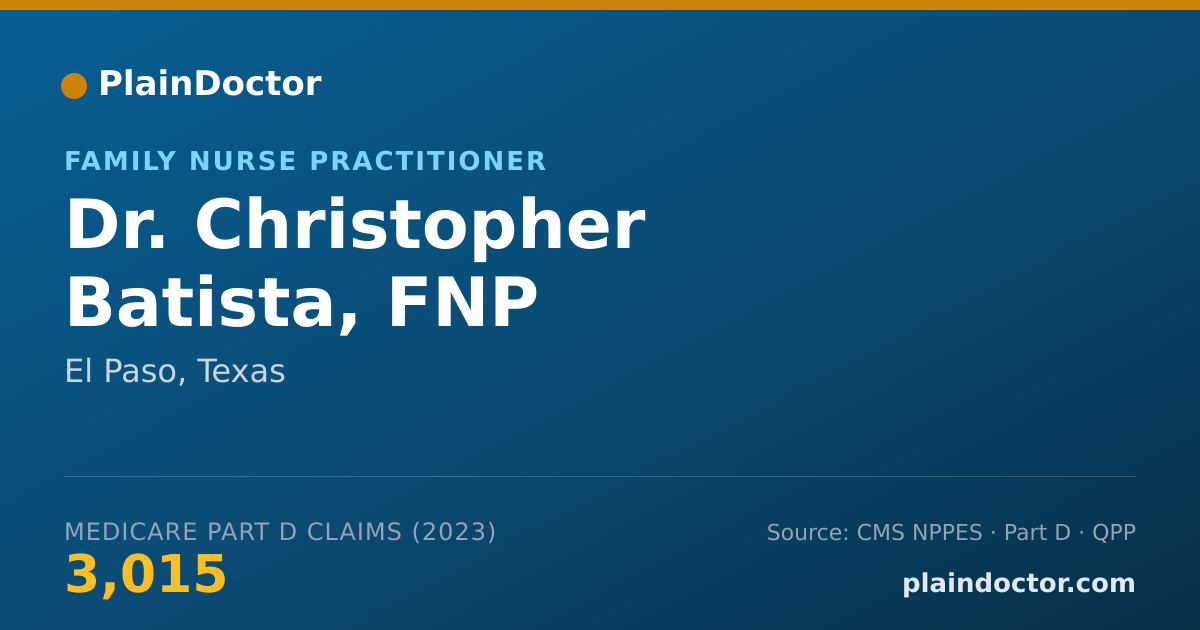Shareable card for Christopher Batista, FNP - Family Nurse Practitioner, El Paso, TX