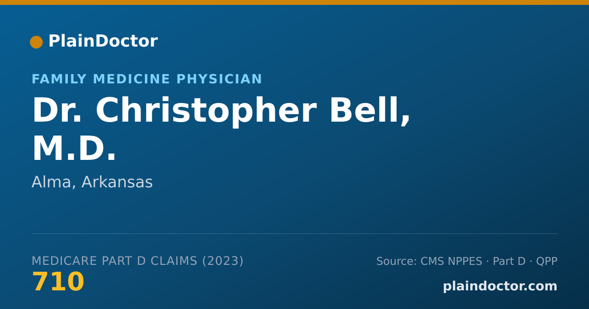 Shareable card for Christopher Bell, M.D. - Family Medicine Physician, Alma, AR