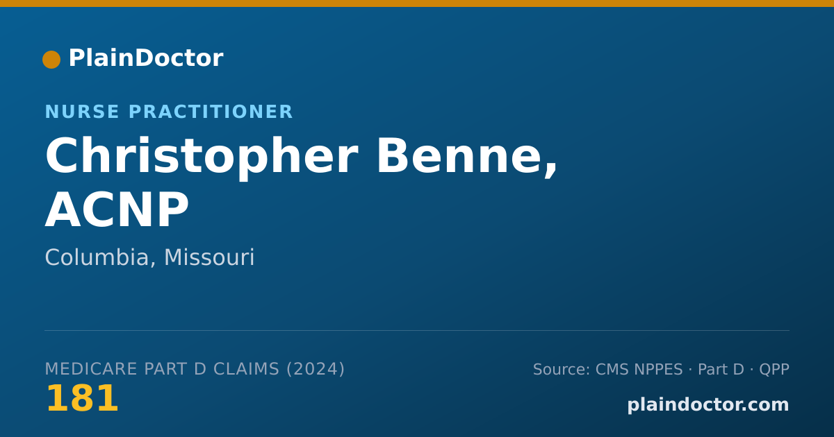 Shareable card for Christopher Benne, ACNP - Nurse Practitioner, Columbia, MO