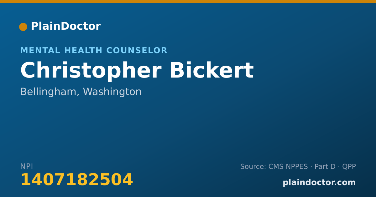 Shareable card for Christopher Bickert - Mental Health Counselor, Bellingham, WA